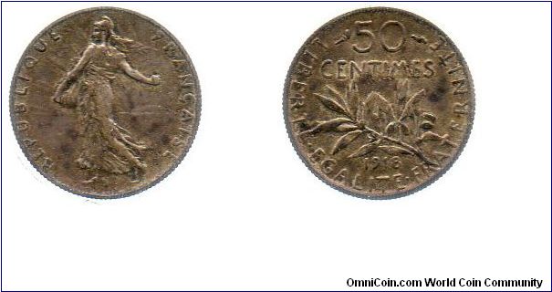 1918 50 centimes