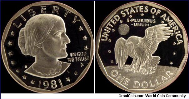 1981-S Susan B. Anthony Dollar