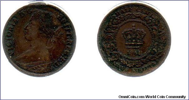 1861 Nova Scotia 1/2 cent