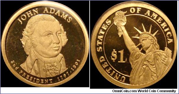 2007-S Proof Adams Presidential Dollar