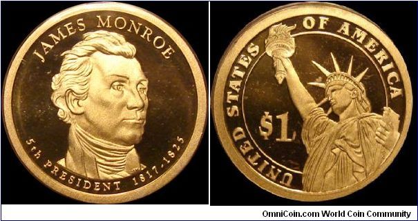 2008-S Proof James Monroe Presidential Dollar