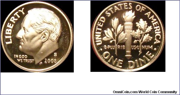 2008-S Proof Roosevelt Dime