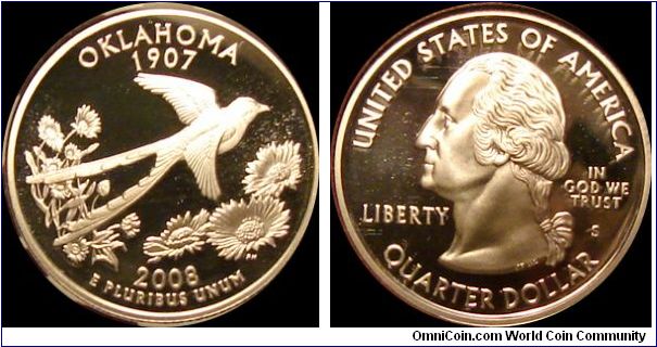 2008-S Proof Oklahoma State Quarter
