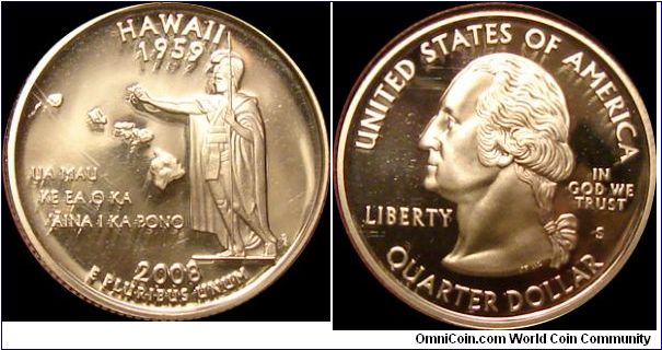 2008-S Proof Hawaii State Quarter