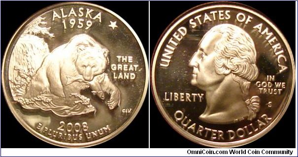 2008-S Proof Alaska State Quarter