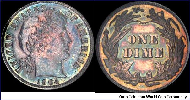 1904 Proof Barber Dime