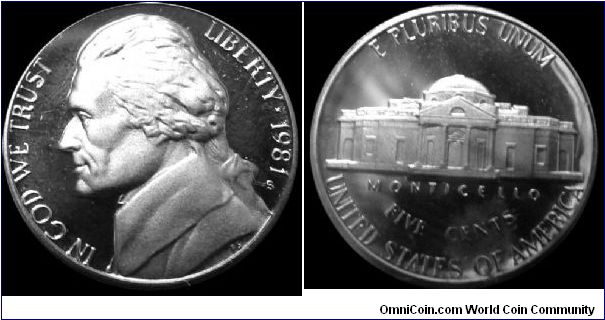 1981-S Proof Jefferson Nickel