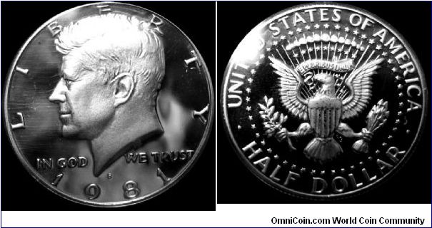 1981-S Proof Kennedy Half Dollar