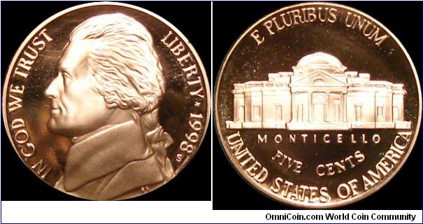 1998-S Proof Jefferson Nickel