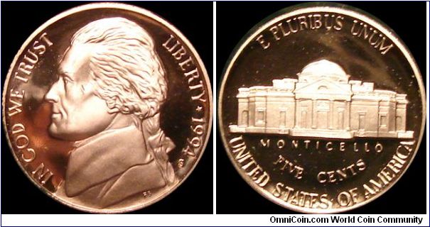 1994-S Proof Jefferson Nickel