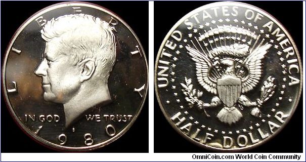 1980-S Proof Kennedy Half Dollar