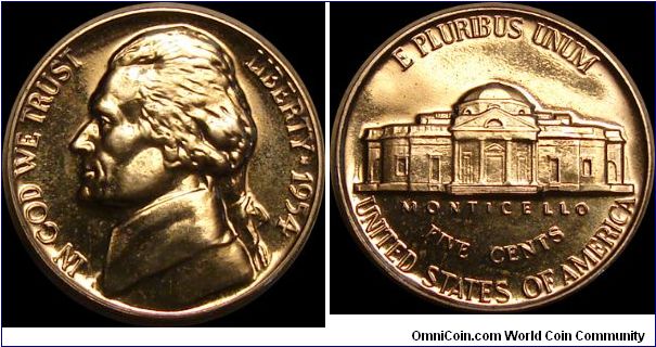 1954 Proof Jefferson Nickel

Cellophane Pack