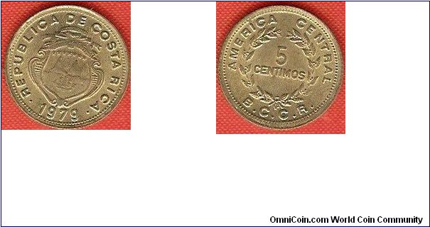 5 centimos
America Central
Banco Central de Costa Rica (B.C.C.R.)
brass