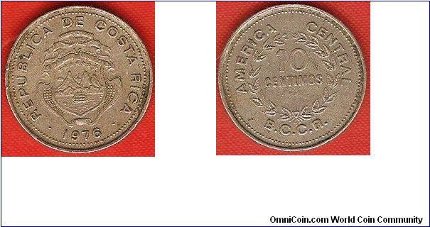 10 centimos
America Central
Banco Central de Costa Rica (B.C.C.R.)
copper-nickel