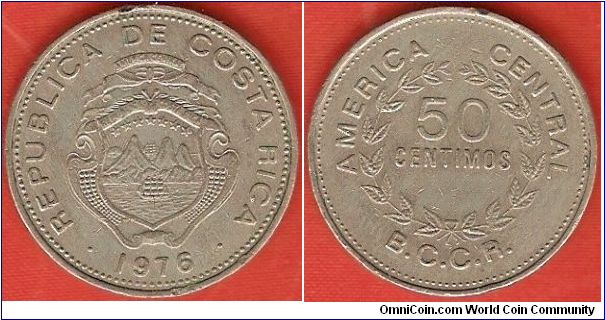 50 centimos
America Central
Banco Central de Costa Rica (B.C.C.R.)
copper-nickel