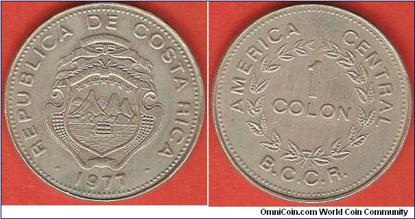 1 colon
America Central
Banco Central de Costa Rica (B.C.C.R.)
copper-nickel