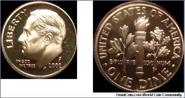 2002-S Proof Roosevelt Dime
