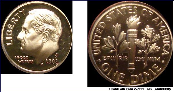 2002-S Proof Roosevelt Dime