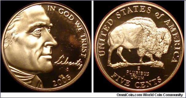 2005-S Proof Jefferson Nickel
Buffalo Reverse