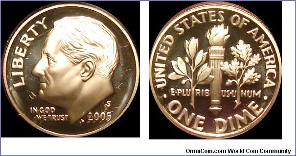 2005-S Proof Roosevelt Dime