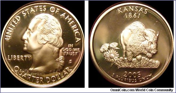 2002-S Proof Kansas State Quarter