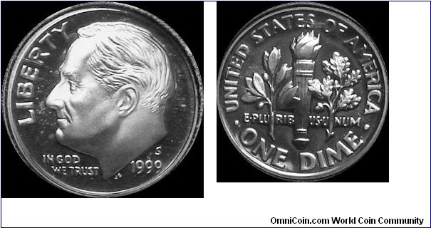 1999-S Proof Roosevelt Dime