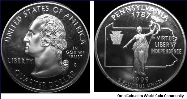 1999-S Proof Pennsylvania State Quarter