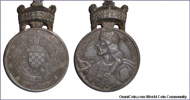 Iron Medal from the Independent State of Croatia. Dated 1941. *Order Zvonimir~3rd Class Order.