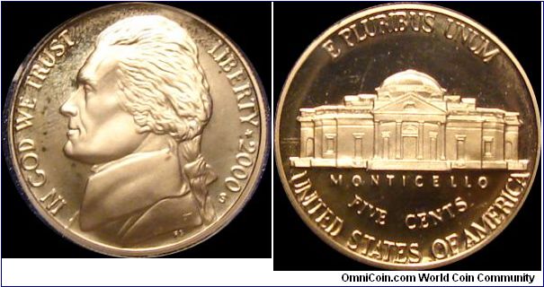 2000-S Proof Jefferson Nickel