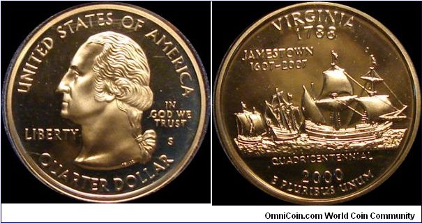 2000-S Proof Virginia State Quarter