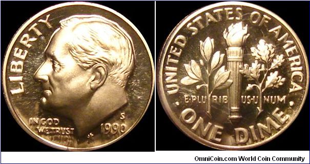 1990-S Proof Roosevelt Dime