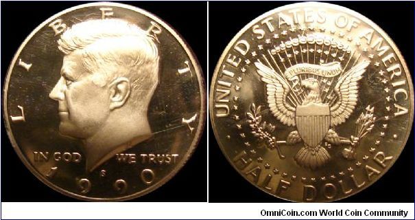 1990-S Proof Kennedy Half Dollar