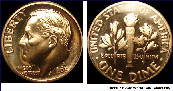 1968-S Proof Roosevelt Dime