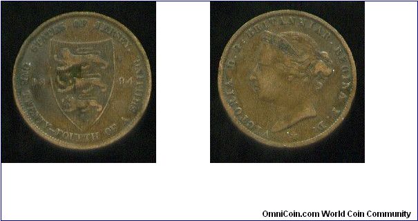 1/24 of a Shilling
Shield & coat of arms
Queen Victoria