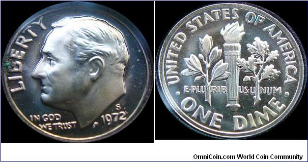 1972-S Proof Roosevelt Dime