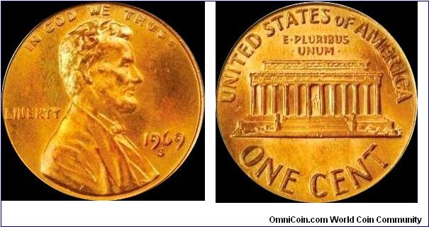 1969-S Lincoln Cent Doubled Die Obverse DDO