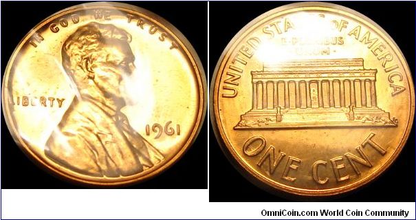 1961 Proof Lincoln Cent Small Date