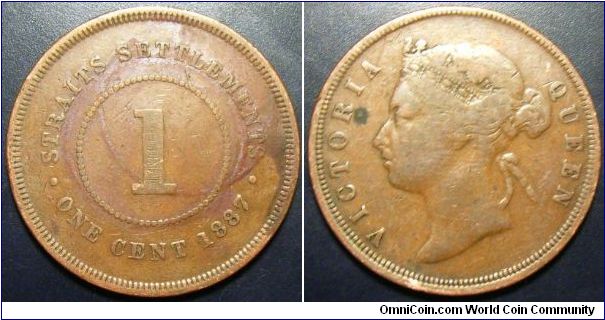 Malaya 1887 1 cent.