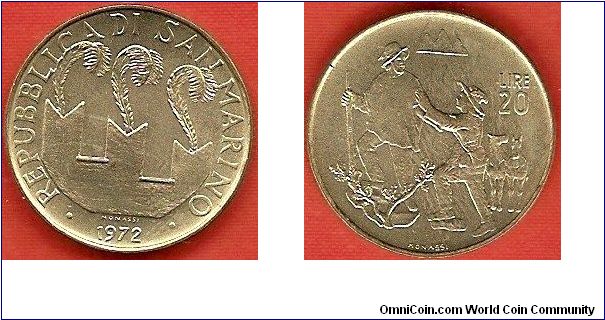 20 lire
aluminum-bronze