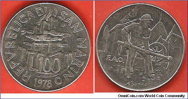 100 lire
FAO coin
farmer
steel
