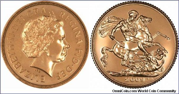 The 2009 British gold sovereign has a 'new' recut reverse, but the dies were prepared using 'original Victorian tools' according to the Royal Mint, possibly including some worked on the Benedetto Pistrucci himself. We show a comparison of 2009, 2008, and 2007 sovereign reverses on our 'Gold Sovereigns' website. We only just collected our first 5,000 sovereigns today, after a 500 mile round trip, so have not yet had chance to study to obverses (we have recycled one), they are probably unchanged.