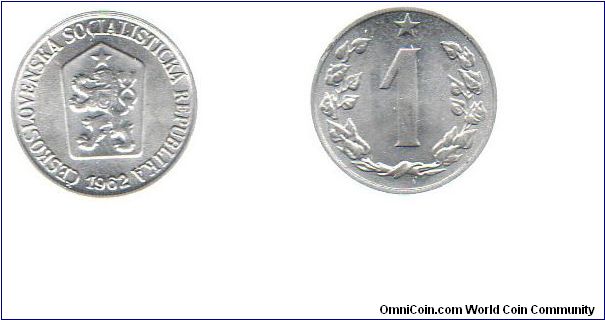 Czechoslovakia 1962 1 haler
