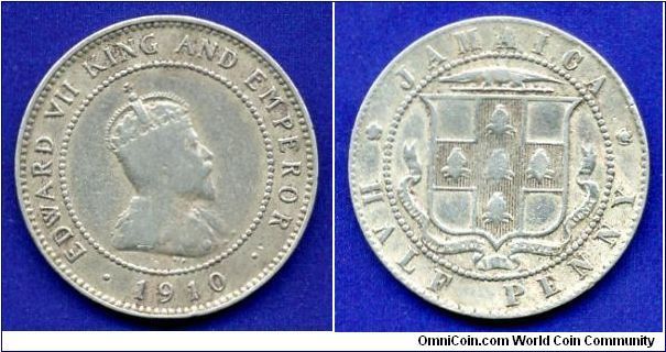 Half penny.
Edward VII (1901-1910).
Mintage 144,000 units.


Cu-Ni.