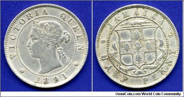 Half penny.
Queen Victoria (1837-1901).
Mintage 120,000 units.


Cu-Ni.