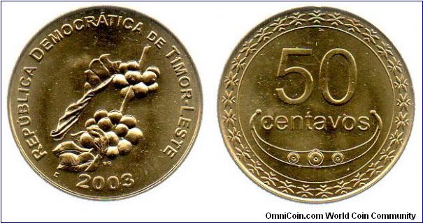 East Timor 2003 50 centavos - coffee beans