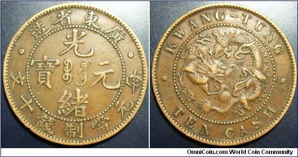 China 1900-1905 Guangdong 10 cash.