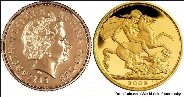 The quarter sovereign is a new British coin denomination. Obviously it resembles its big brother, the sovereign, but is smaller, and has a face value of 25 pence, 5 (old) shillings. The release date is February 17th 2009. Our images are an actual sovereign, with an artist's impression of the reverse. We have been officially  informed that the designs of all 5 members of the sov family will have slight differences in their design details this year. Two pattern quarters were produced in 1853.