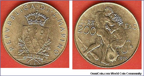 200 lire
FAO-issue
aluminum-bronze