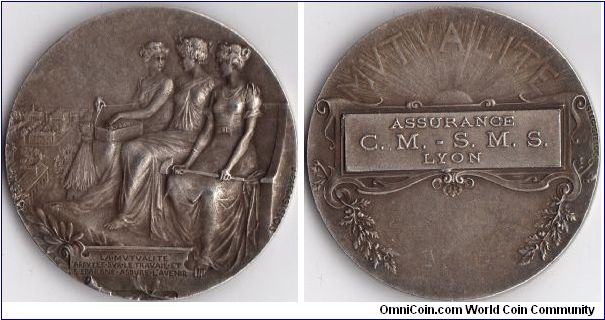 Scarcer silver jeton issued for La Mutualite (Lyon) post 1880.