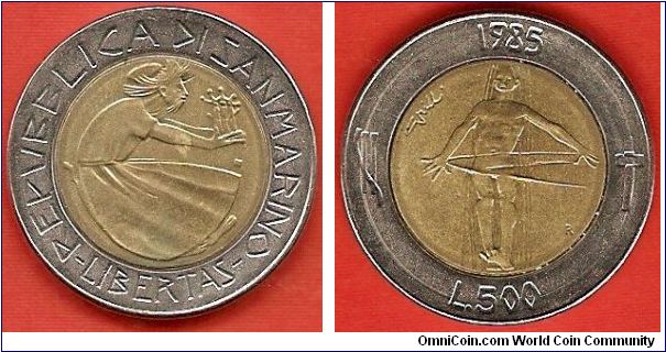 500 lire
war on drugs / cured addict
bimetal coin